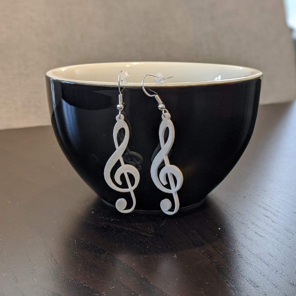 Music note earrings. Clef note earrings. Jewelry